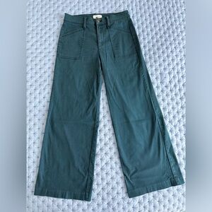 Evereve Teal High-Rise Cropped Pants